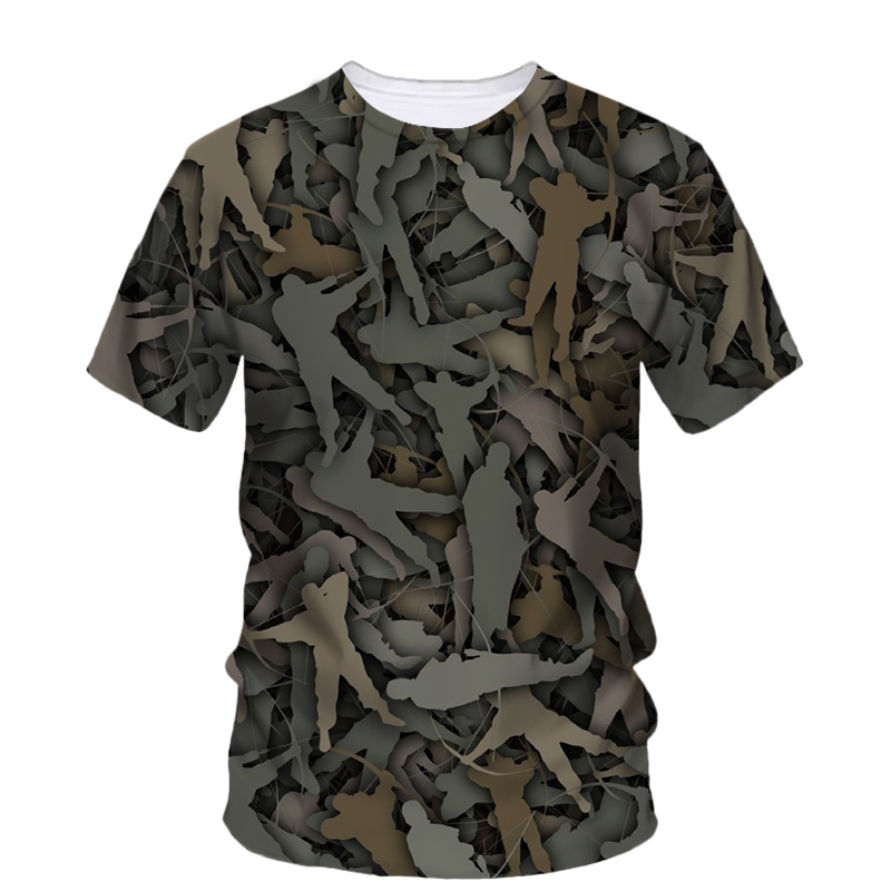 Outdoor Hunting Graphic Tees - Футболка мужская камуфляжная с круглым вырезом
